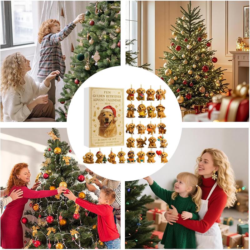 Fun Golden Retriever Advent Calendar 2025,Pug Advent Calendar 2025,Christmas Calendar With 24 Golden Retrievers