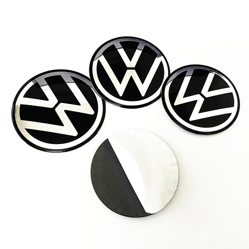 2026 Heiß Für VOLKSWAGEN VW 4 Stück Schwarz Silber Neu VW Auto Radnabenkappe Logo Felgendeckel Nabenkappe Radkappe Abzeichen Emblem Aufkleber Fo