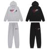 Herren Gradient Buchstaben Bestickter Hoodie Jogginganzug Set - Übergroß Fleece Warm Lässig Trainingsanzug Winter