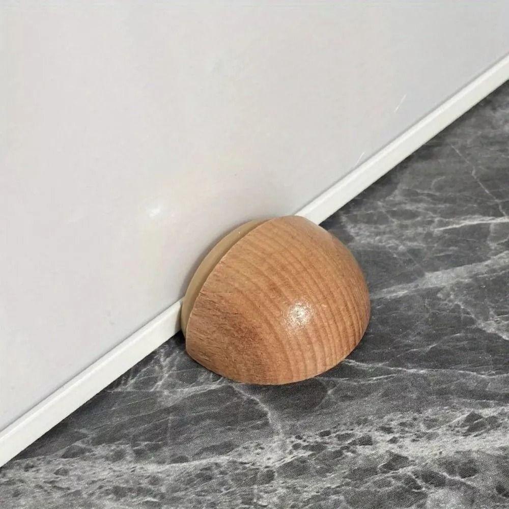 Reduce Noise Door Stopper Solid Wooden Doorstop New Door Blocking Device