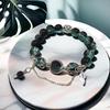 Super Fairy Forest Gradient Glass Bracelet - Chic Chinese Style Gift for Women and Best Friends, Lightweight Luxury Accessory