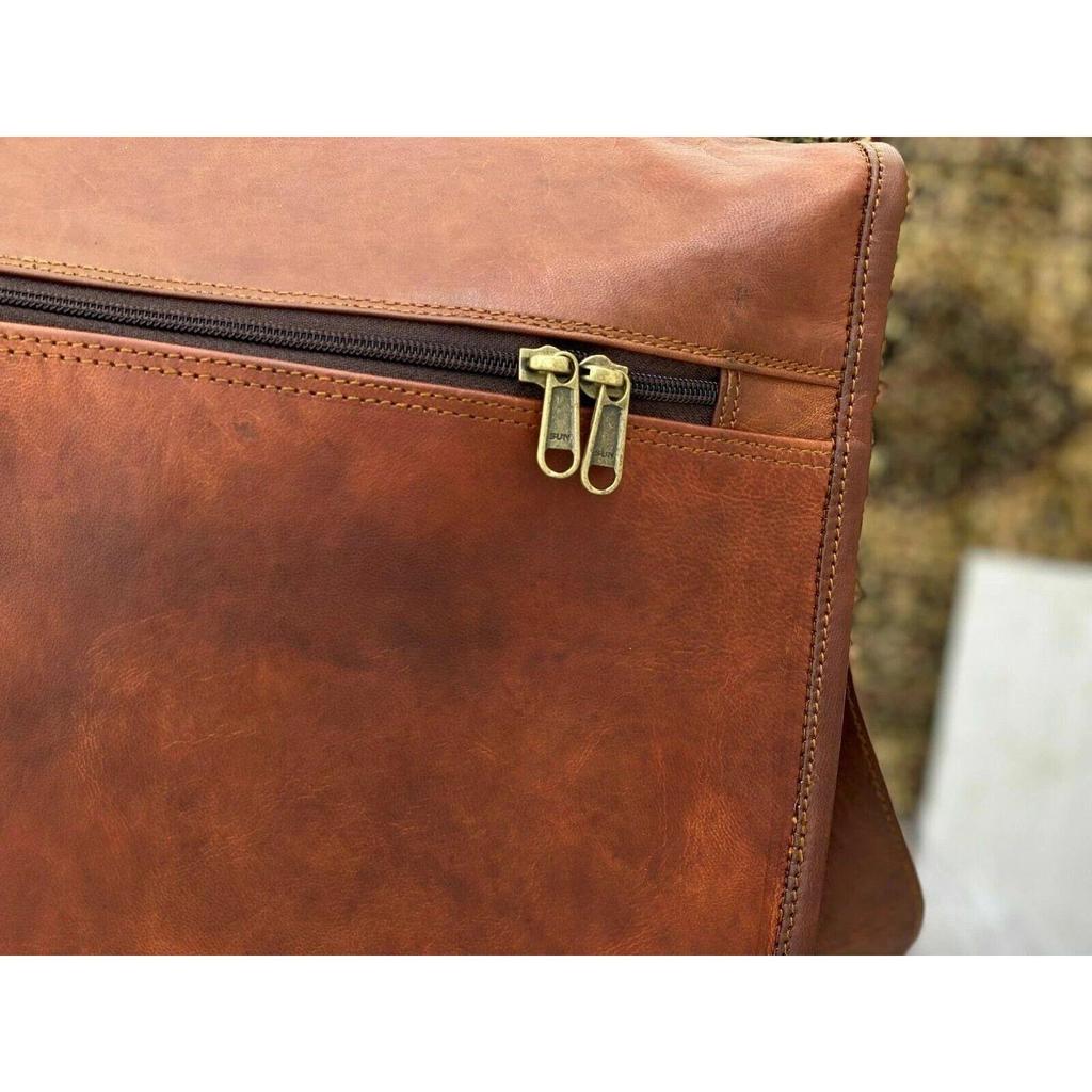 Bag Messenger Briefcase  Full Flap New Leather Satchel Shoulder Laptop