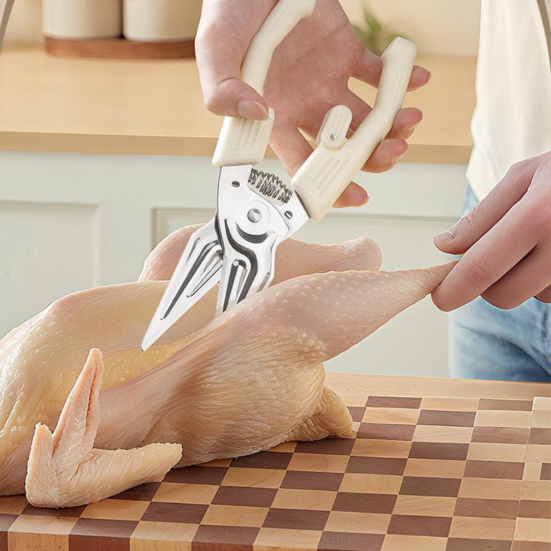 Stainless Steel Kitchen Scissors Powerful Chicken Bone Scissors Seafood Fish Scissors Cooking Tools