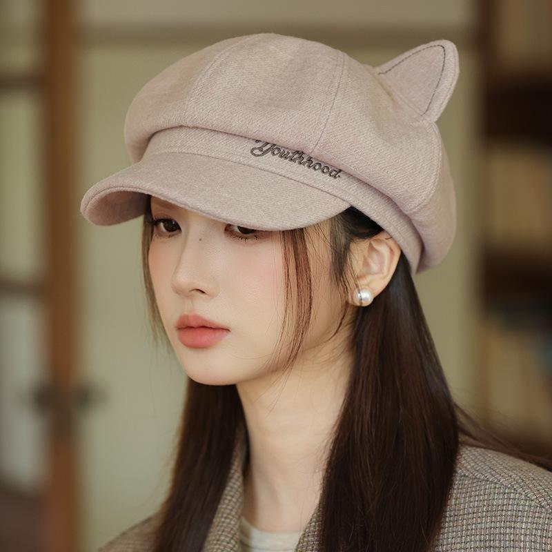 

Spring and Autumn Japanese Cat Ear Beret Retro Casual Octopus Hat Windproof Warm Baseball Cap Variety Painter Hat New One Size