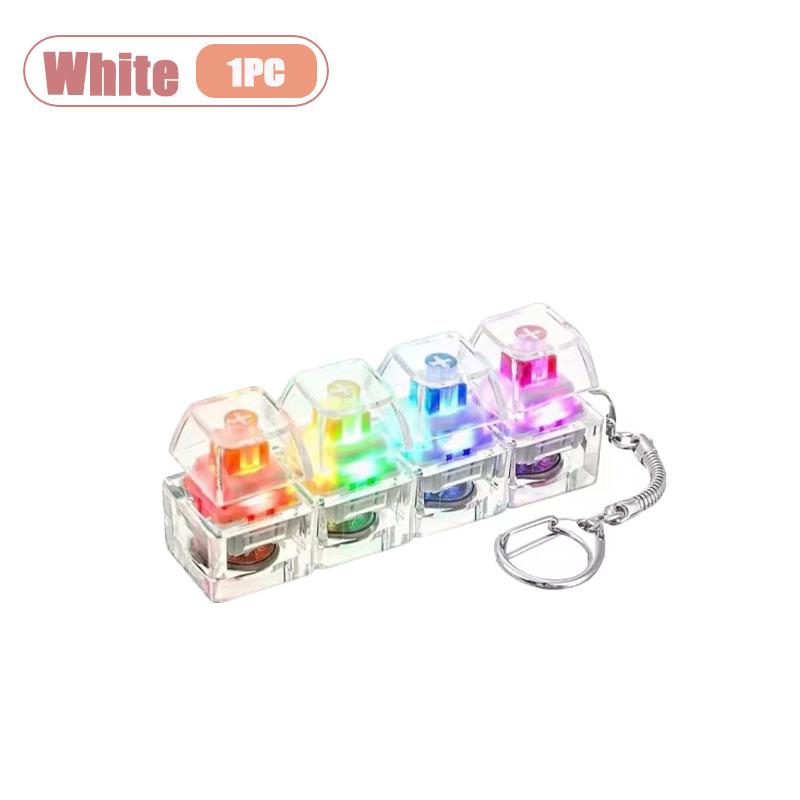

Mechanical Keyboard Switch Tester Keychain Fidget with LED Light DIY Keycap Stress Relief Clicker for Office Desk Anxiety Gift
