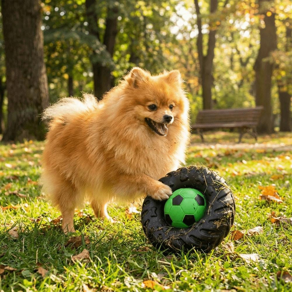 Chew-Resistant Tire-Shaped Dog Toy Elasticity Dog Chew Wheel Toy Molar Toys Indoor Play