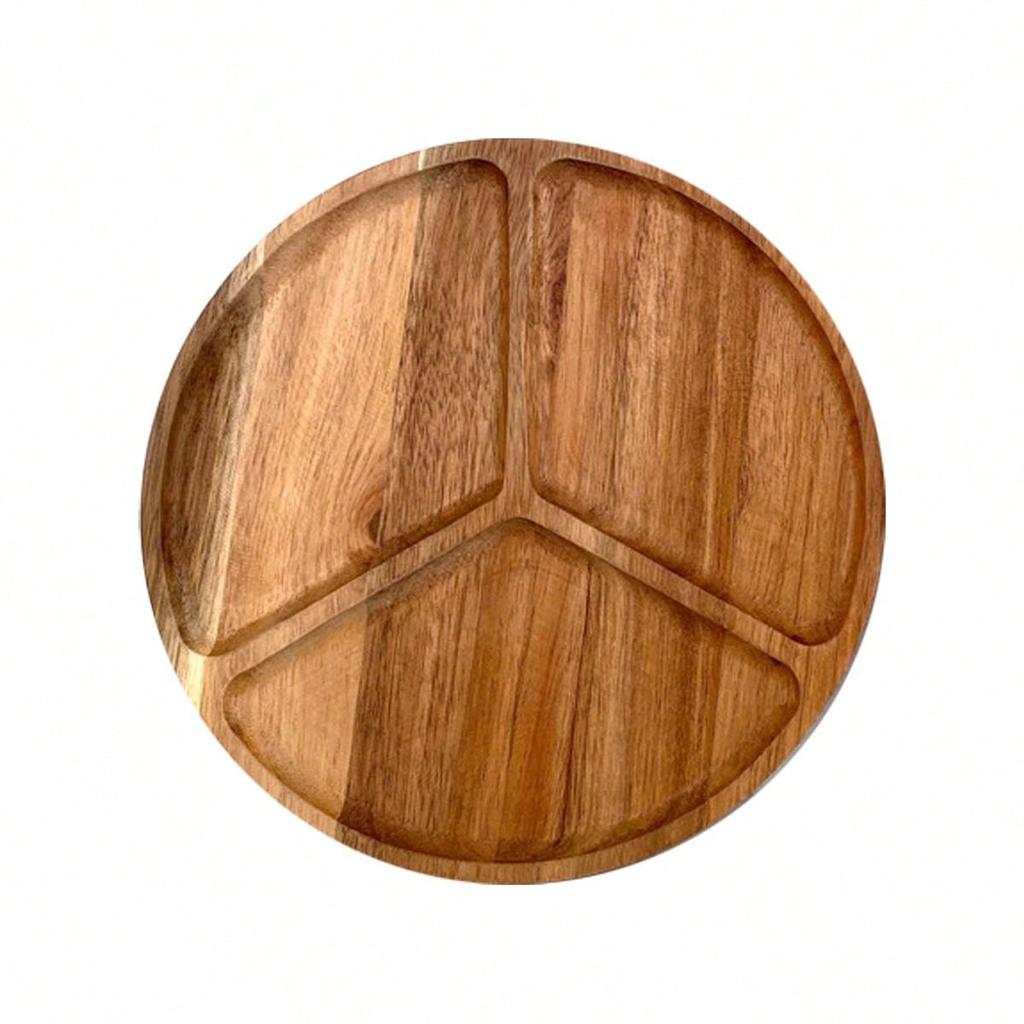 Leeseph Acacia Wood Serving Plate, Food Tray Nut Candy Bowl Fruit Storage Bread Plate Snack Tray or Home Office Decor Tray