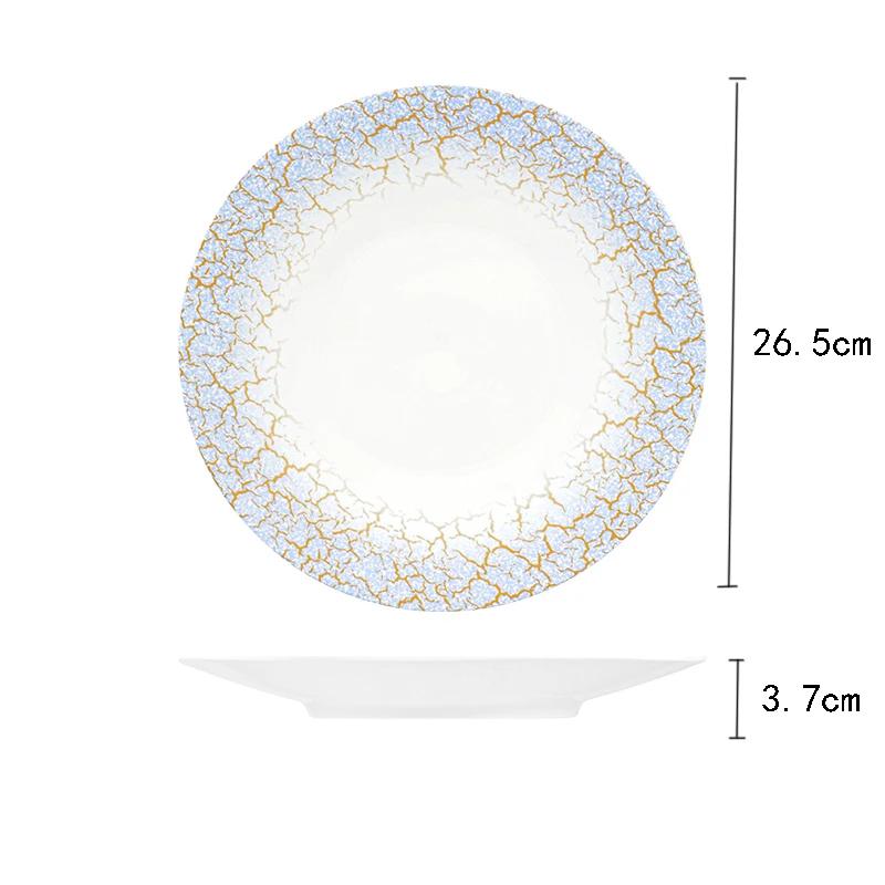 Keramikteller im Retro-Palaststil, kreativer runder Steak-Dessertteller, Luxushotel, exquisite Speiseteller, Haushaltsgeschirr