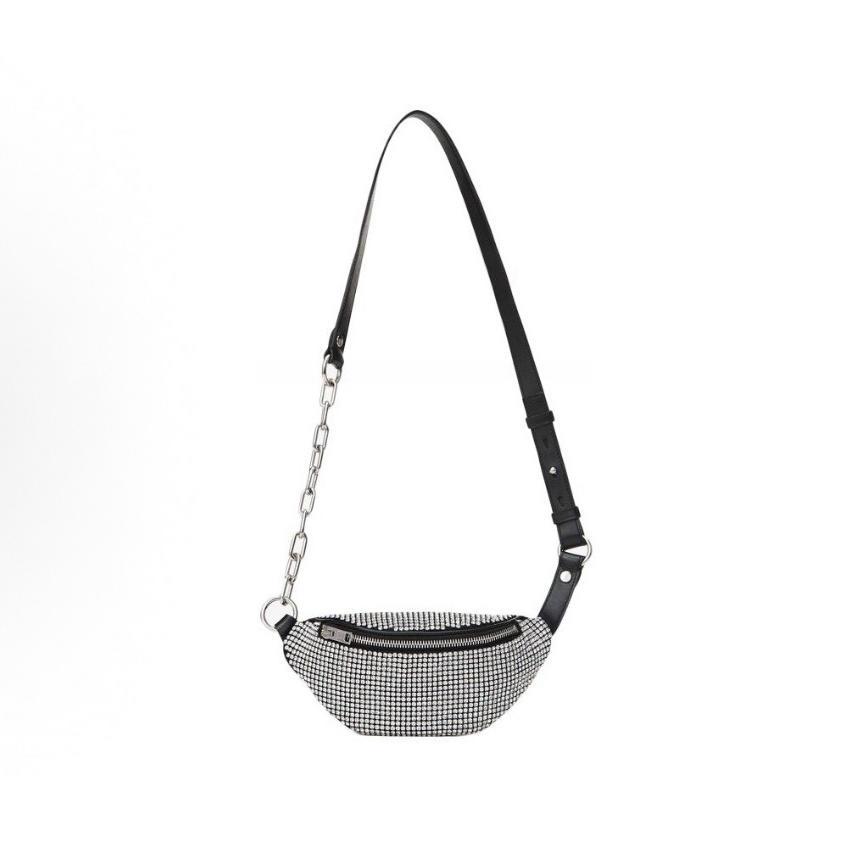 [Pre-Owned] Attica Series Adjustable Rhinestone Chain Internal Leather Logo Decoration Cowhide And Sheepskin Mini Shoulder Crossb - Excellent #1FYMJUT ONE SIZE