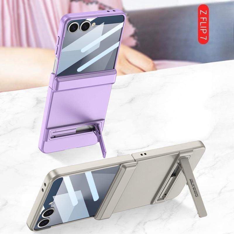 Coque de téléphone portable Samsung GalaxyZ Flip7 Magnétique Tout compris Pliable et Film Intégré Support Triomphe Coque Rigide