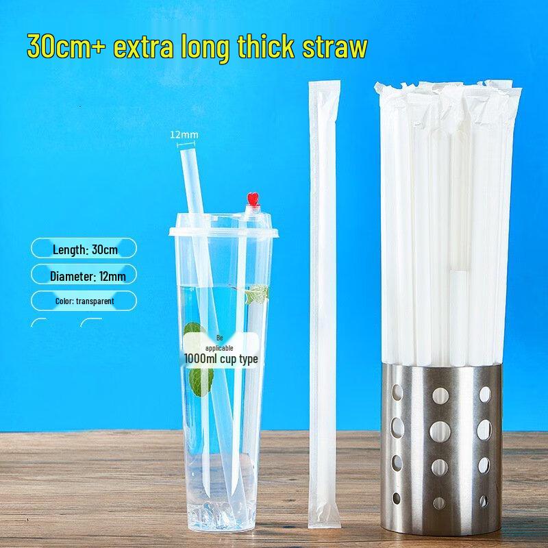 ZISIZ Extra Thick Transparent Disposable Straws