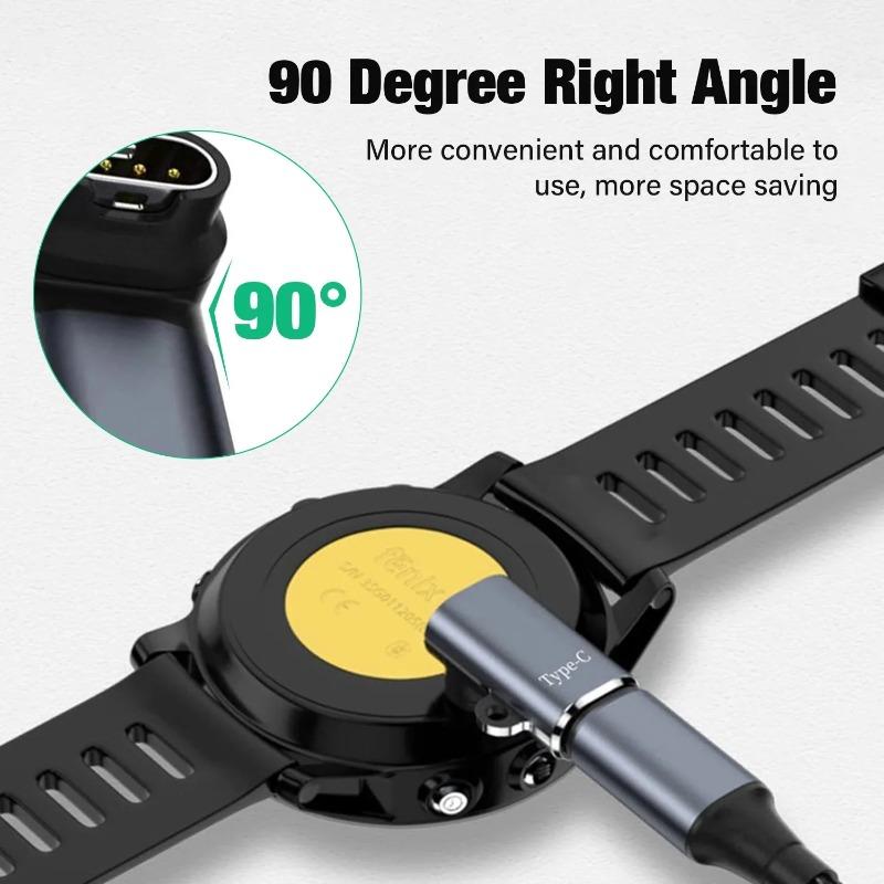 Type C/Micro/IOS USB To 4pin Fast Charger Adapter Connector For Garmin Fenix 7/6/5/7X/6X/5X / Venu 2 Plus Watch Charge Converter