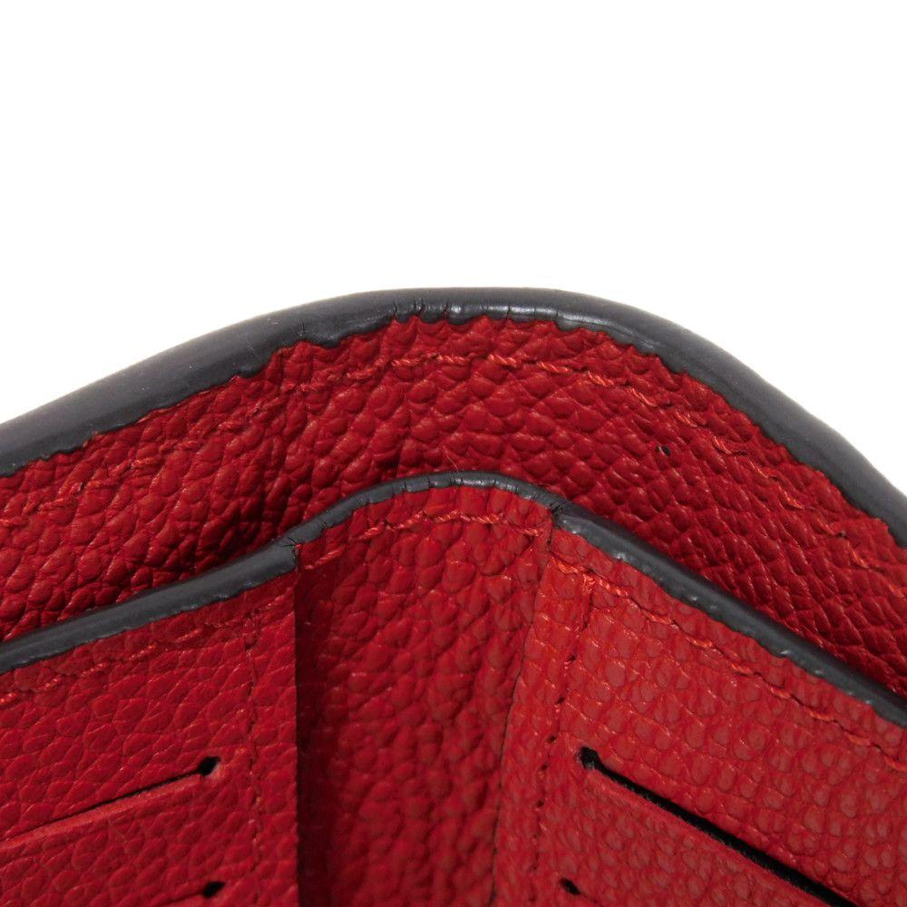 Used 12564 Portefeiulle Pont Neuf Compact M62185 7942 LV logo flower embossed Monogram Empreinte Series unisex from