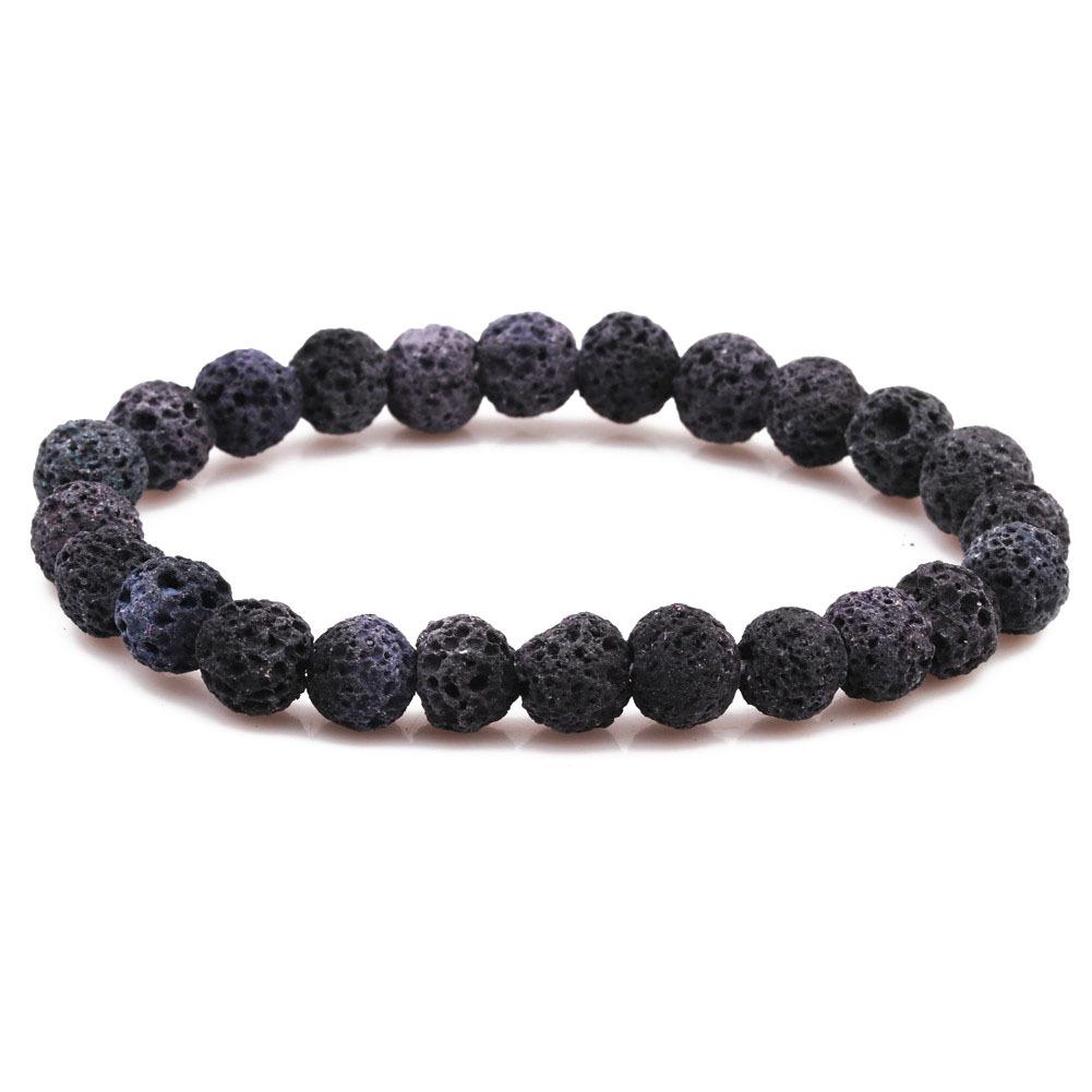 1шт 8 мм браслет из вулканического камня многоцветный красочный браслет из огненного камня серый
