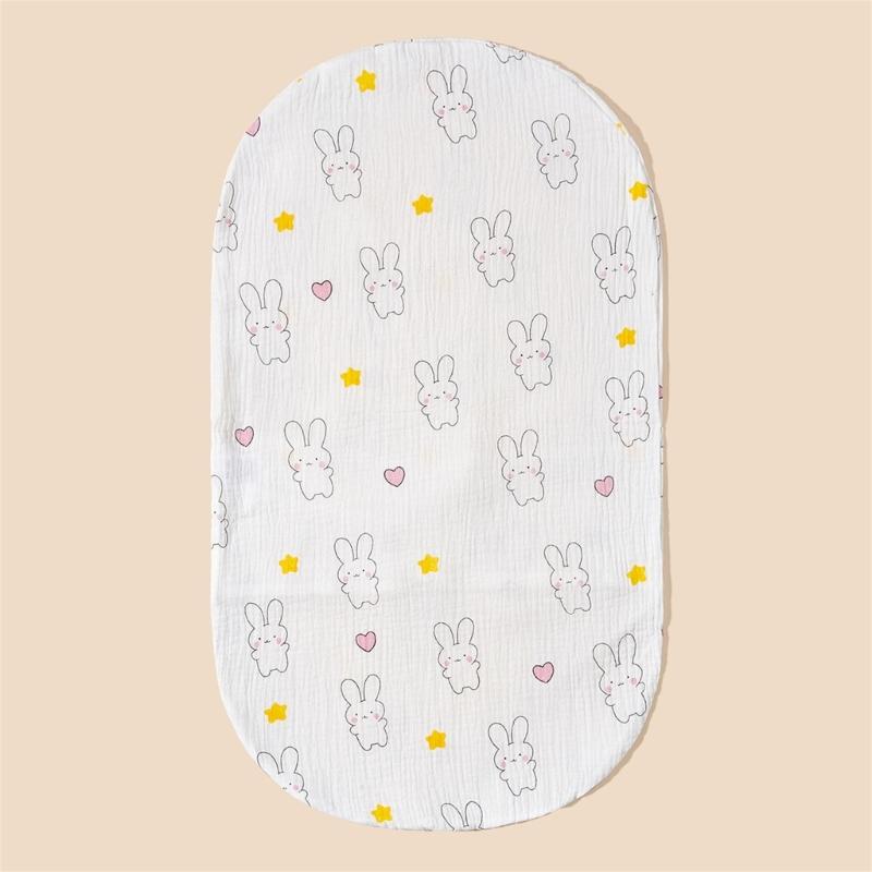 Baby Wickelkorb Laken Weicher Ovaler Stubenwagen Matratzenbezug für Baby Gitterbett Korb Waschbarer Baumwoll Wickelbezug