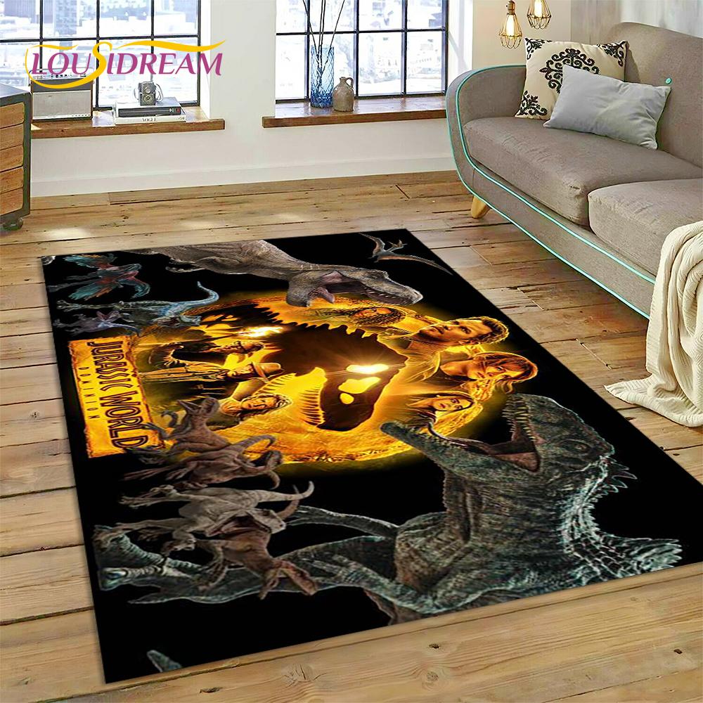 3D Cartoon Jurassic Park Dinosaur Dino Rug Carpet for Living Room Bedroom Decor,floor Mat Non-slip Decoration for Sofa Doormat
