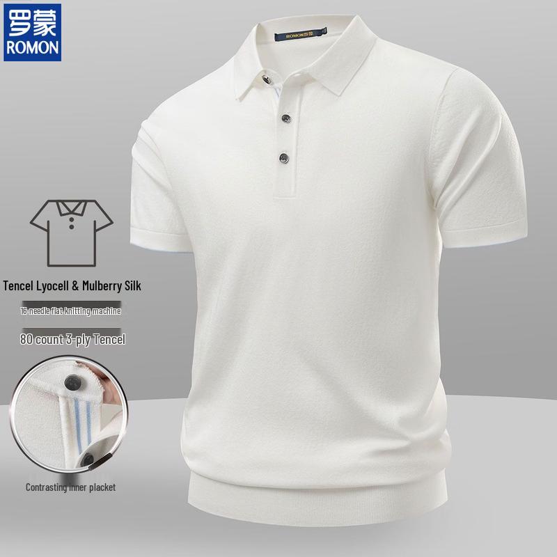 ROMON Men s Ice Silk Knitted Polo Shirt L