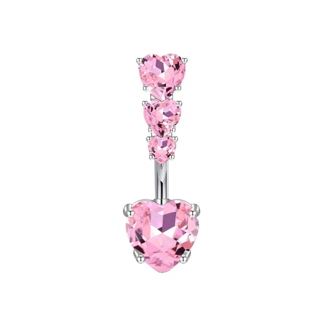 Stainless Steel Belly Button Ring With Zircon Belly Button Studs