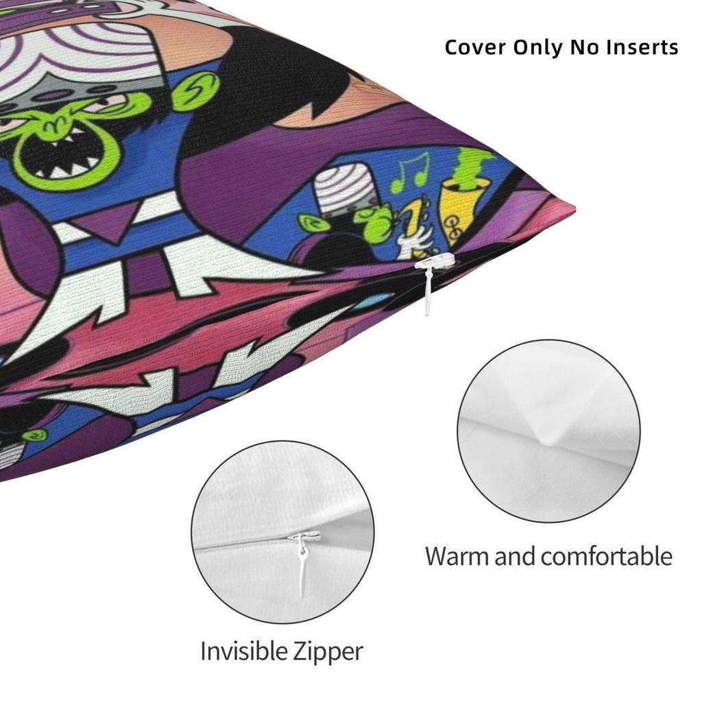 Powerpuff Cartoon Pillowcase Merch Printing Cushion Cover Throw Pillow Cover Living Room Decorations Square Multi Size