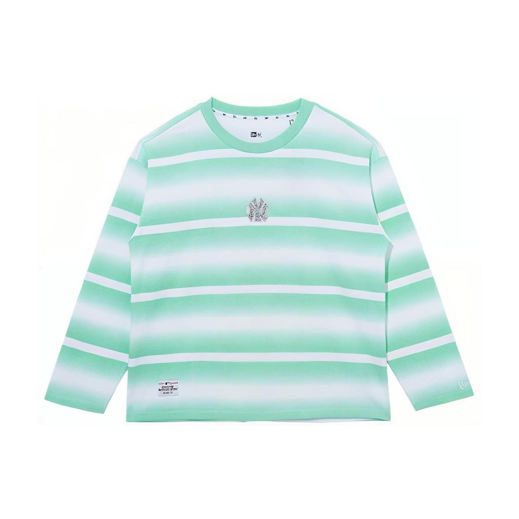 New Era MLB Color Block Gradient Striped Long Sleeve T-Shirt Unisex tops Green 13095657