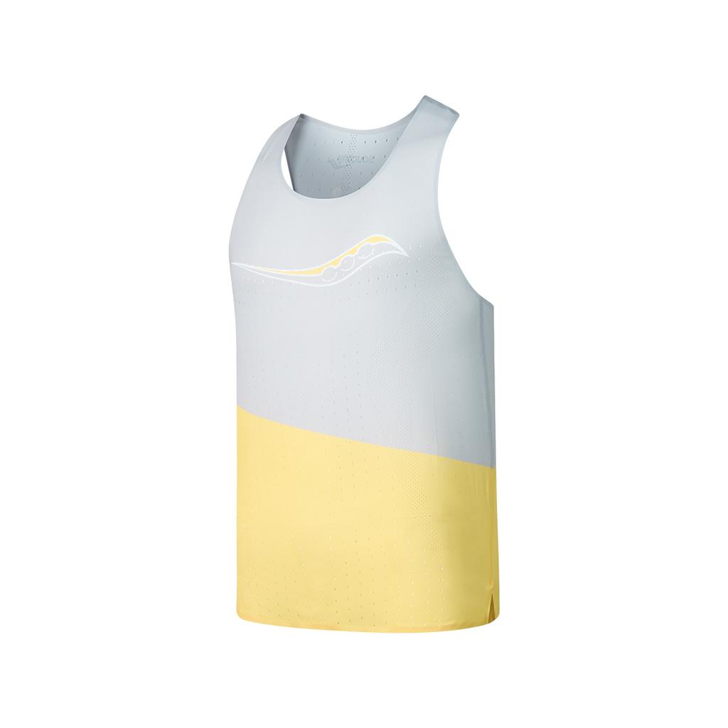 SAUCONY Running Training Series Minimalist Fashion Color Block Single Layer Tank Top Unisex Tops Orange Yellow Gray SA2259TK01T-PR220