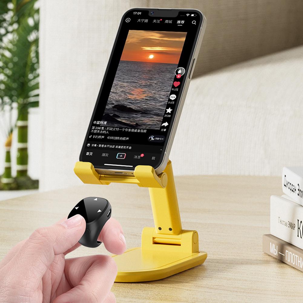 For Tiktok Fingertip Remote Scrolling Ring Wireless Bluetooth Remote Control Camera Shutter Selfie Video Controller for iPhone