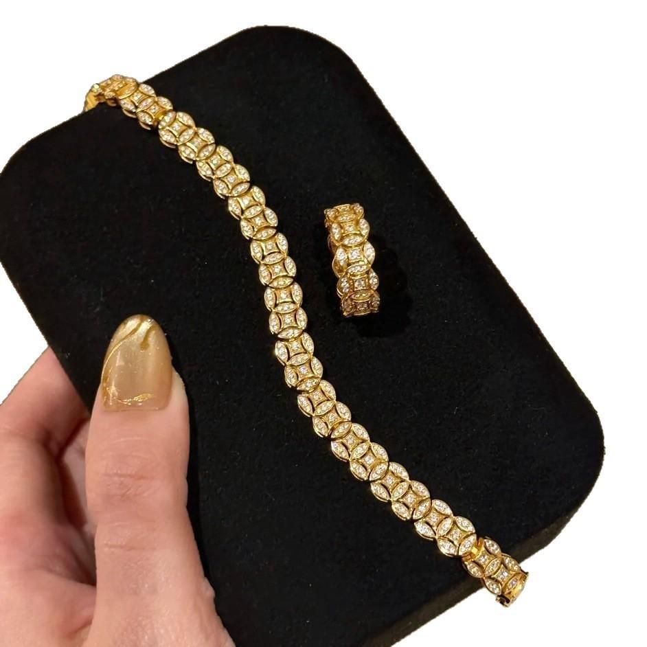 Geometric Zircon Copper Coin Bracelet For Women Gift Gift Giving