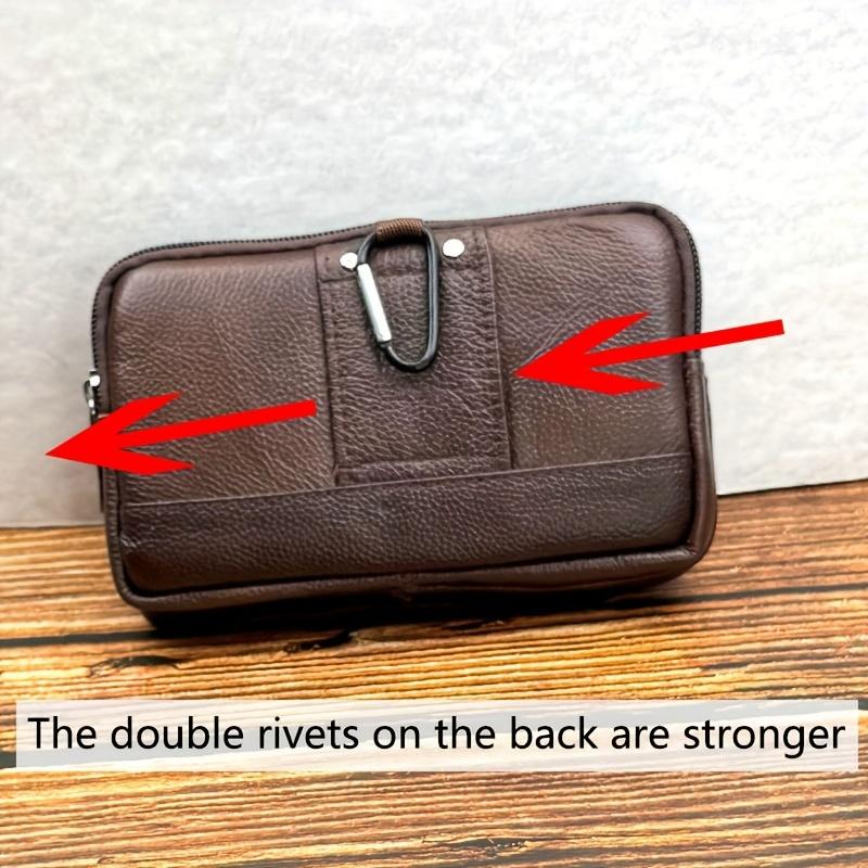 Premium lærtelefonhylster - Stor kapasitet, flerlagsdesign for smarttelefoner | Slitesterk og stilig herre midjepakke