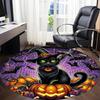 1pc Halloween Cat Chair Carpet for Office, Round Non-Slip Durable Large Size Office Carpet, Suitable for Office, Beautiful Decoration