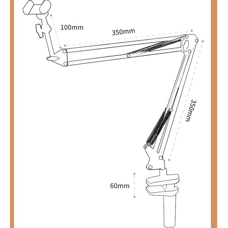 Adjustable Bedside Tablet Stand, Rotatable Long-Arm Metal Desktop Tablet Stand, Bedside Lazy Phone Holder