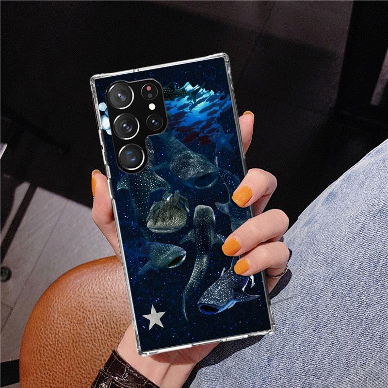 Ocean Whale Shark Phnoe Case for Samsung Galaxy S26 S25 Edge S23 S24 Ultra S22 Plus S21 S20 FE Unique Cover Soft Coque Galaxy S2