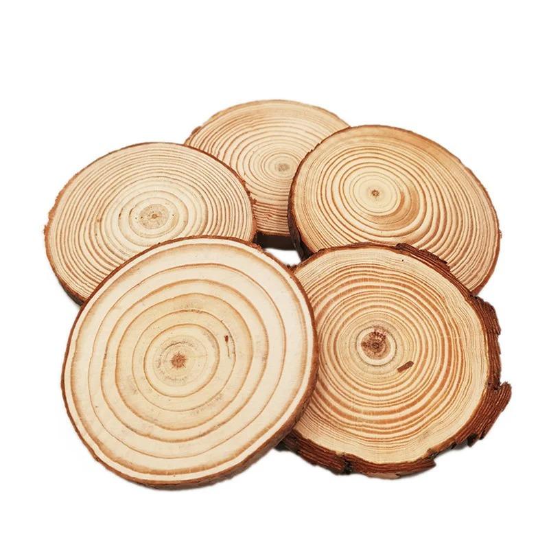 2pcs 10-12cm Nature Unfinished Round Wood Slices Wooden Circle for Weddings Centerpieces Decor and DIY Painting Crafts