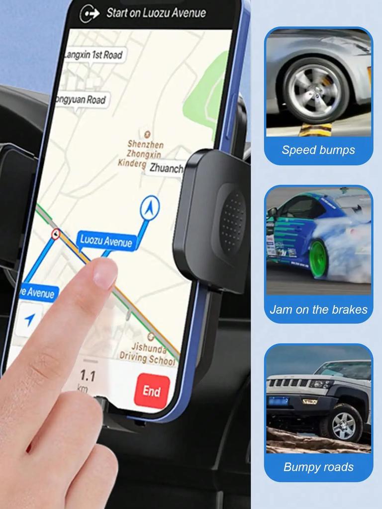 Car Air Vent Phone Mount – ABS Material, Auto-Clamping Smartphone Holder, Universal Fit for Most Vehicle Models