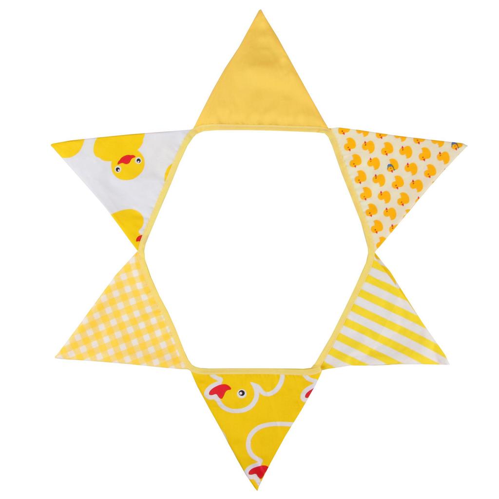 Kids' Yellow Duck Birthday Party Triangle Flag - Cotton Cloth Decoration for Children's Room or Kindergarten