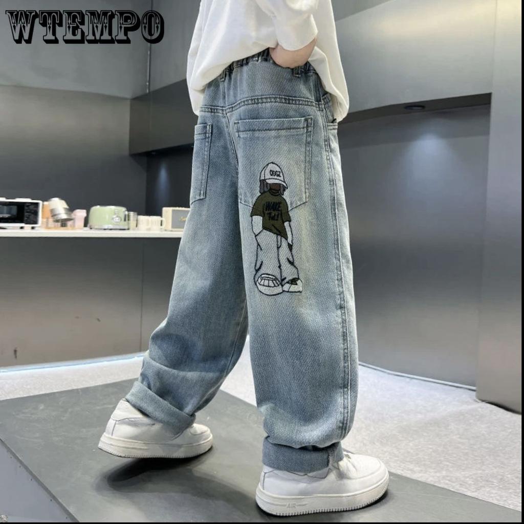 Children's Clothing Boys' Pants Spring Jeans Korean Loose and Fashionable Niche Designer Style