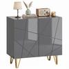 Modern Luxe High Gloss Sideboard, with Hairpin Legs - Grey