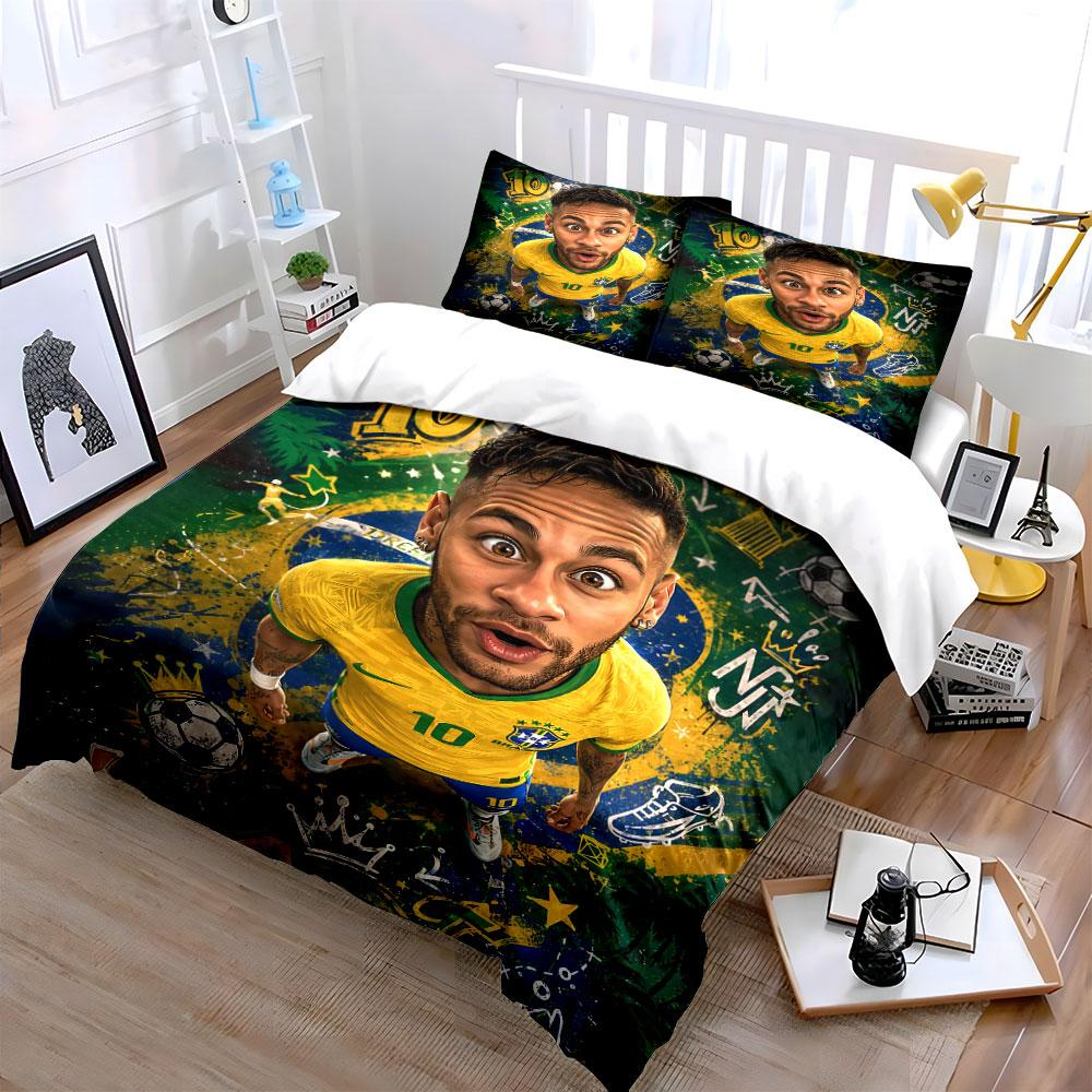Set Biancheria da Letto Stella del Calcio Set Biancheria Copripiumino Set Copripiumino Federe (1 * Copripiumino 2 * Federe, senza piumino)
