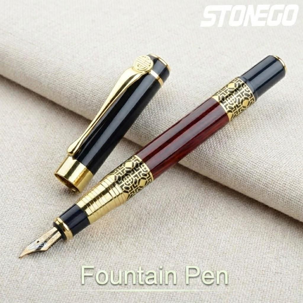 Classical Wood Grain Metal Signature Pen High-Grade Business Fountain Pen 0.5mm Rollerball Pen
