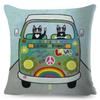 Cartoon Driving Car Cat Cushion Cover Decor Cute Pet Animal Pillowcase Polyester Pillow Case for Sofa Home Children Room 45x45cm