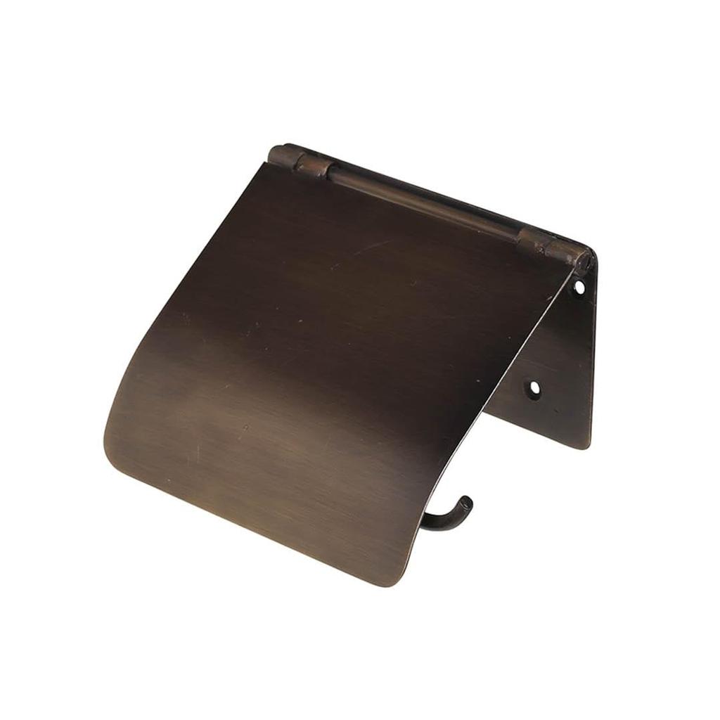 Dulton Paper Holder Single Cover Antique Brass Toilet Paper Holder with Enjoyable Texture and Feel DIY Iron Height Width Depth 11cm 6.5cm 12.5cm