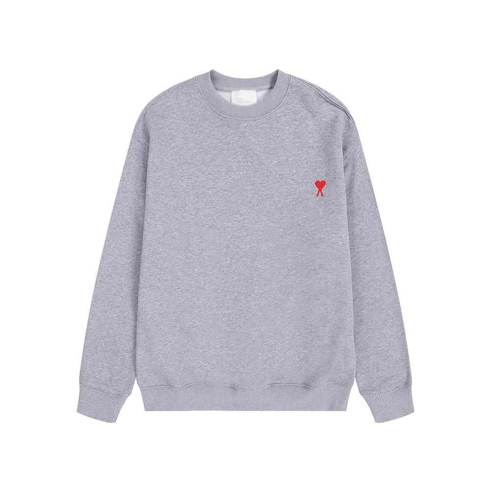 Sweatshirt Unisexe AMI ANCIENT en Coton avec Petite Broderie Cœur - Style Automne/Hiver, Col Rond, Coupe Ample, Décontracté.