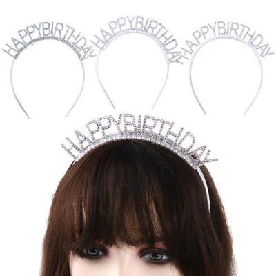 Birthday Gift Letter Rhinestone Crown Happy Birthday Headband Female Jewelry Birthday Hair Hoop