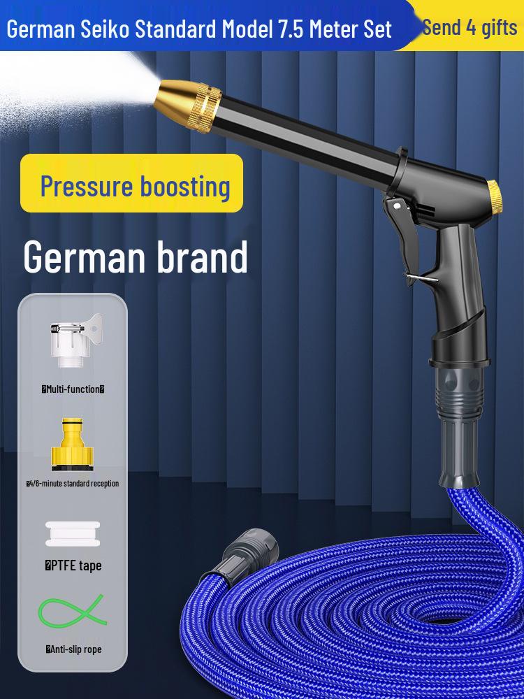 High-Pressure Telescopic Car Wash Water Gun with Soft Hose Nozzle