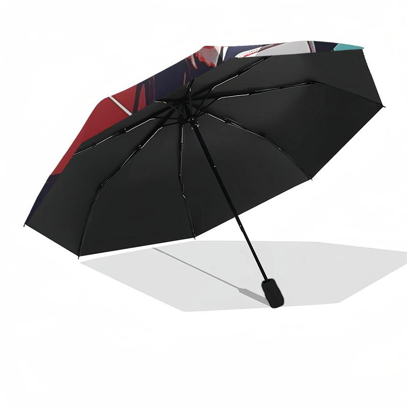 1pc Ghost In the Shell Motoko Kusanagi Outdoor Umbrella - Automatic Opening/Closing, Portable 3-Fold Design, 8-Bone Iron Frame, Ideal Gift for Fans, T