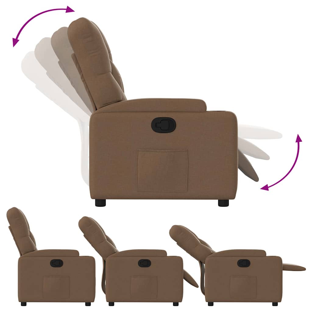 Relaxation Armchair Brown Fabric