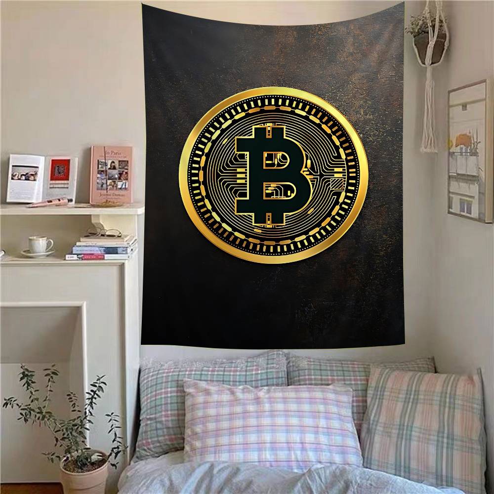 

Bbitcoin Logo Anime Tapestry Hippie Flower Wall Carpets Dorm Decor Wall Hanging Home Decor 74x94cm(29x37in)