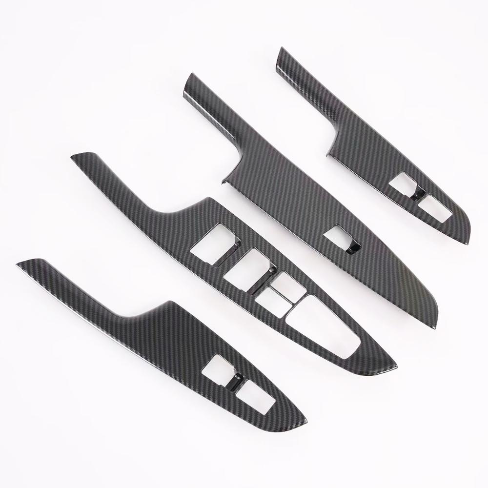 ABS Carbon Fiber Car Armrest Window Switch Button Lift Panel Frame Trim Styling For Hyundai Tucson 2015 2016 2017