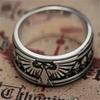 Starry Casting Eagle Emblem Silver Ring Trendy Male Dominance Jewelry for Men