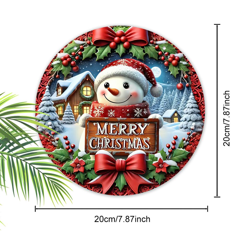 Christmas Decoration Sign,indoor Hanging decorations,2D Flat Wooden Products with Christmas Snowman pattern,Christmas Gifts for Friends and Family