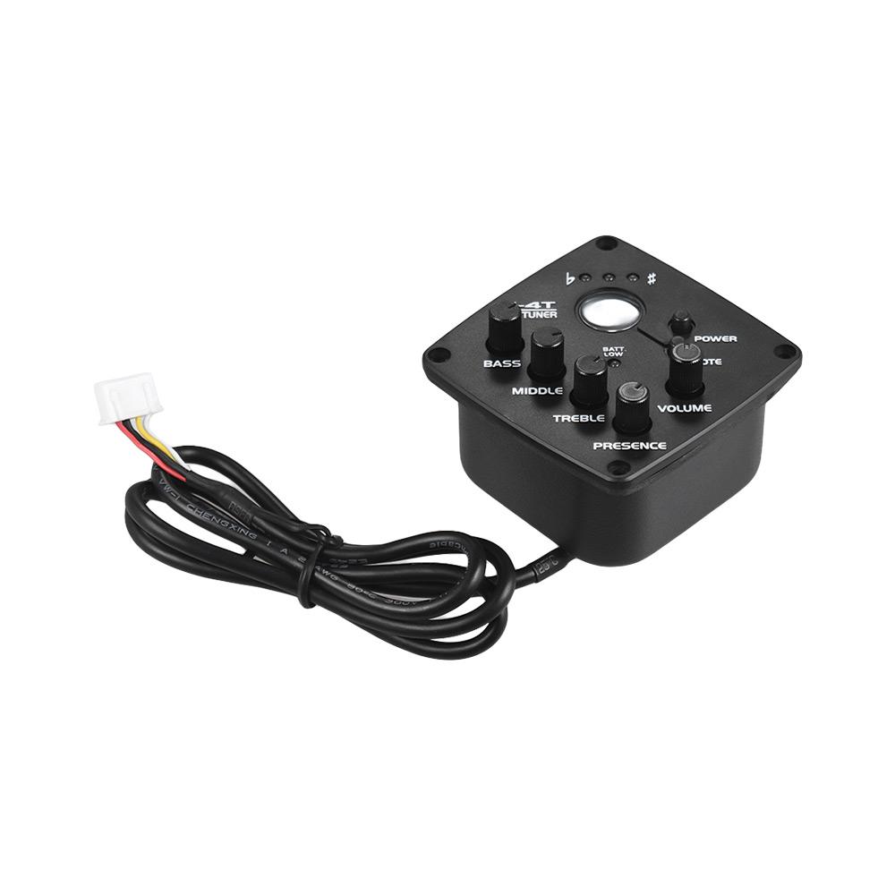 Guitare Acoustique Égaliseur 4 Bandes Tonalité et Volume Amplificateur Préampli Capteur Piézo 6,35 mm XLR avec Écran LCD